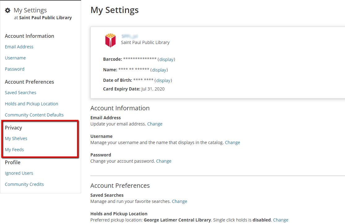 Review Your Settings Saint Paul Public Library