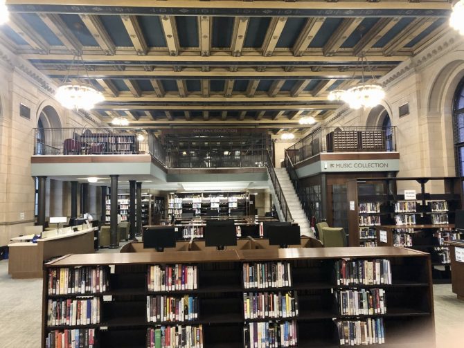 Download the Nicholson Information Commons Virtual Background Saint